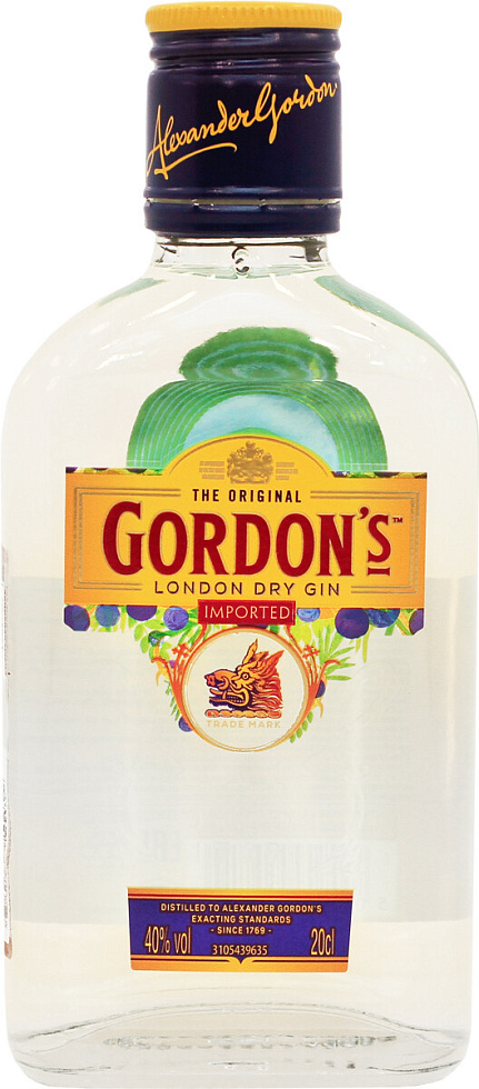 Купить Джин "Gordons", 200 мл - "Гордон'с", 0.2 литра