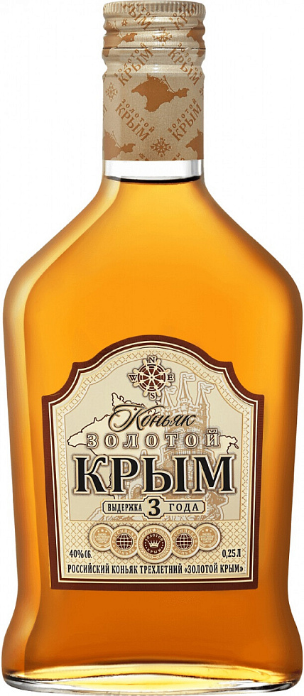 Купить Коньяк "Золотой Крым" 3-летний, 250 мл - "Zolotoj Krym" 3 Years ...