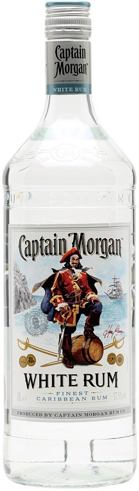 Купить Ром "Captain Morgan" White, 1 л - "Капитан Морган" Уайт, 1 литр